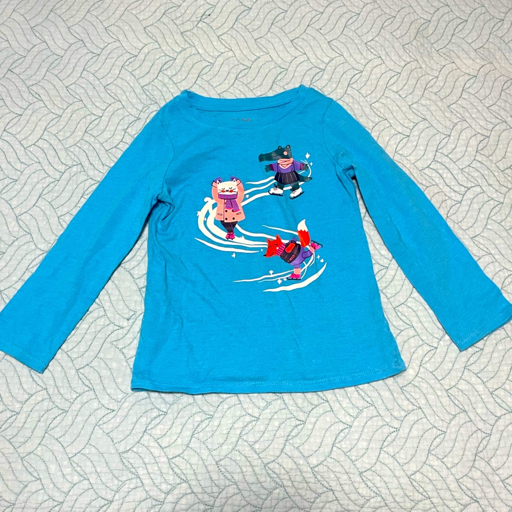 Cat and Jack Blue Skating Animal Long Sleeve Tee